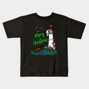 Bowling Christmas Lighthouse Kids T-Shirt